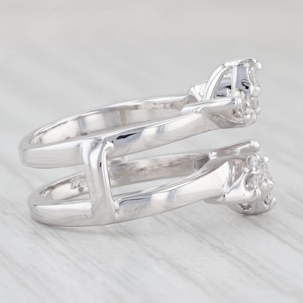 Light Gray 0.20ctw Diamond Ring Jacket Wrap 14k White Gold Size 3.75 Wedding