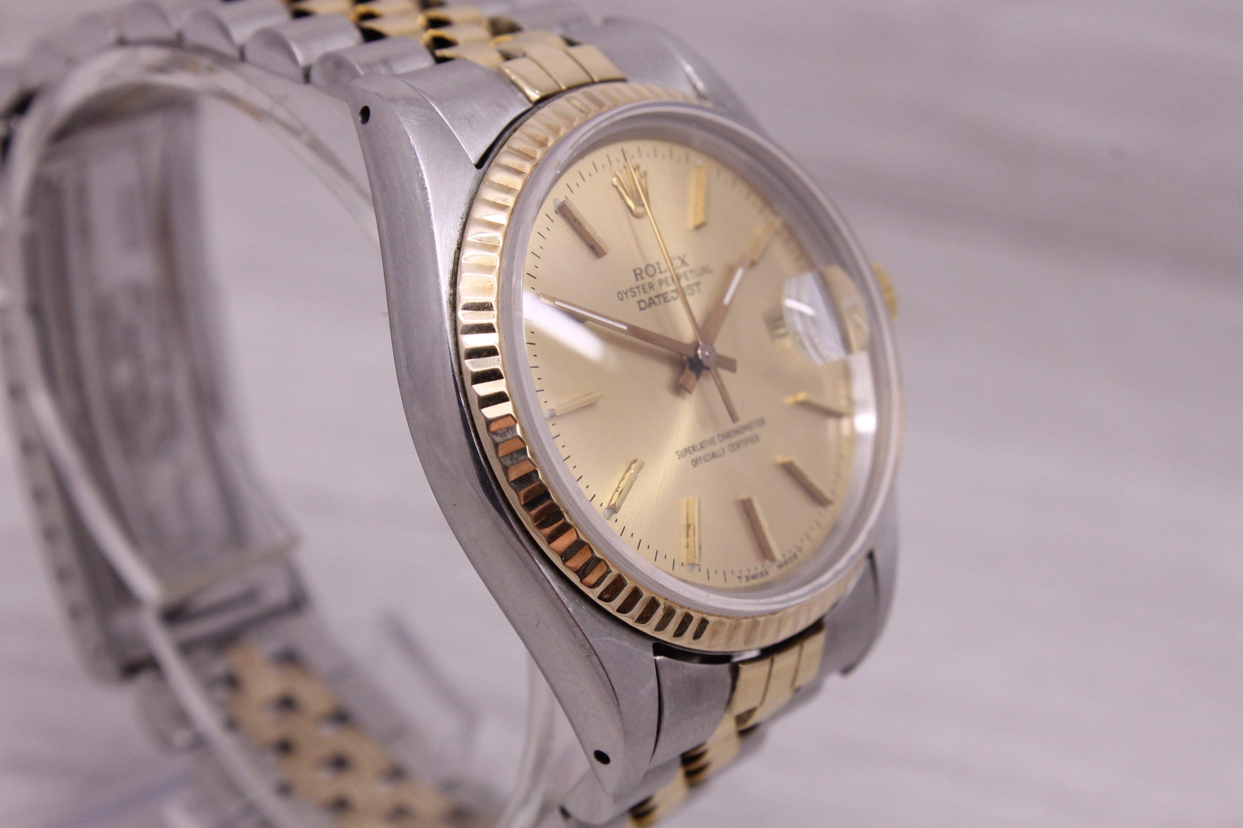 Vintage 1987 Rolex Datejust 16013 Two Tone Mens 36mm Automatic Watch w/Jubilee
