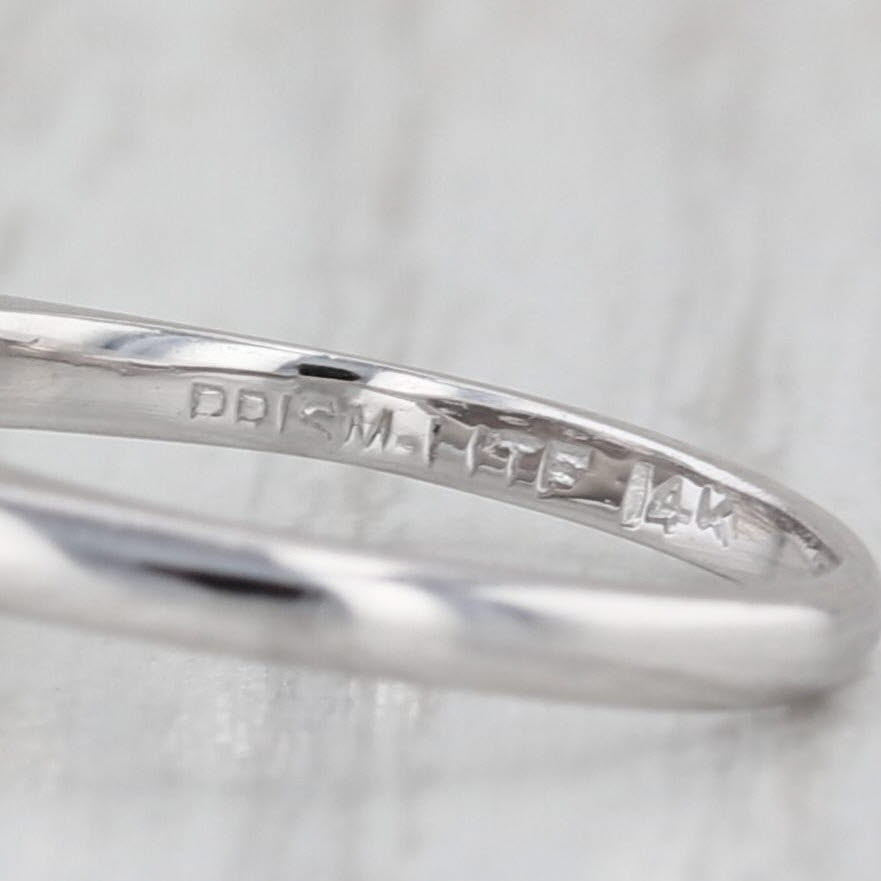 Vintage 0.23ctw Diamond Princess Ring 14k White Gold Size 4.25