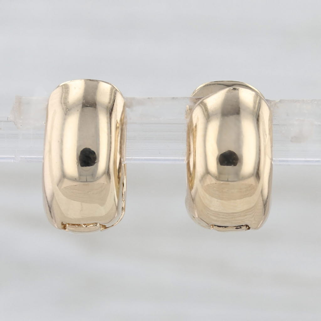 0.19ctw Diamond Blue Green Opal Mosaic Inlay Huggie Hoop Earrings 14k Gold