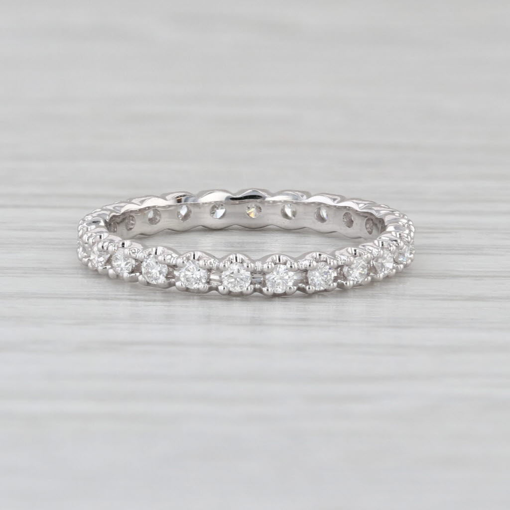 New 0.46ctw Diamond Eternity Ring 14k White Gold Size 6 Wedding Stackable Band