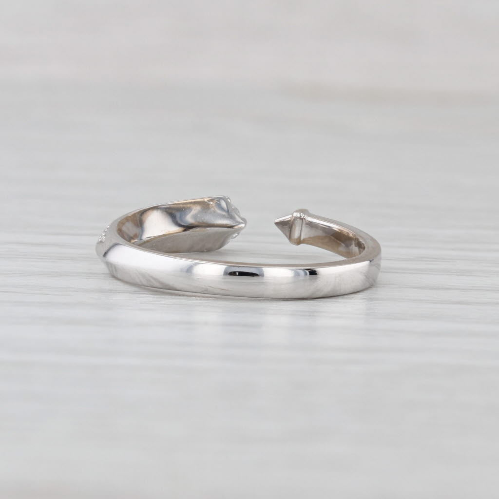 New Forevermark Diamond Bypass Ring 18k White Gold Size 6.75 Adjustable