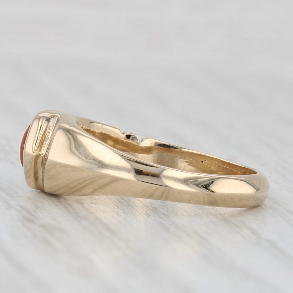 Light Gray Stone Mosaic Ring 14k Yellow Gold Size 6.75 Coral Turquoise Opal Sugilite Resin