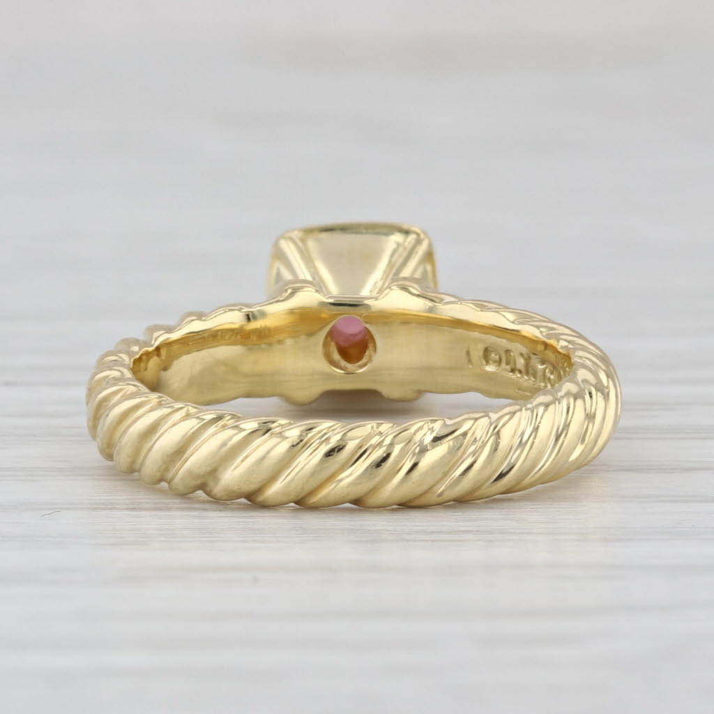David Yurman 0.60ctw Pink Tourmaline Solitaire Ring 18k Yellow Gold Size 6