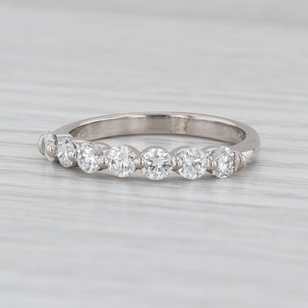 1ctw Diamond Wedding Anniversary Ring 14k White Gold Size 8 Band Stackable