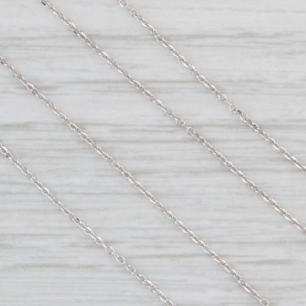 Light Gray 17.75" Cable Chain Necklace 10k White Gold 0.6mm