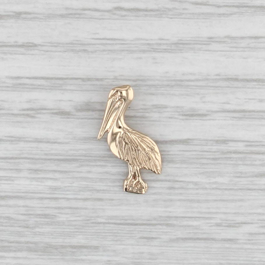 Pelican Pendant 14k Yellow Gold Nautical Bird Jewelry