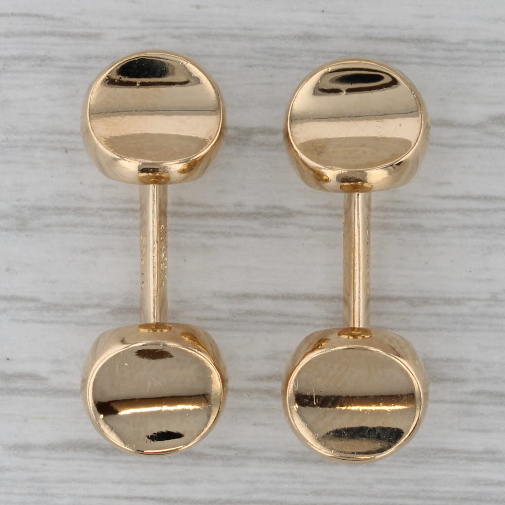 Dark Gray Vintage Van Cleef Arples French Cuff Links 18k Yellow Gold Vintage Serialized