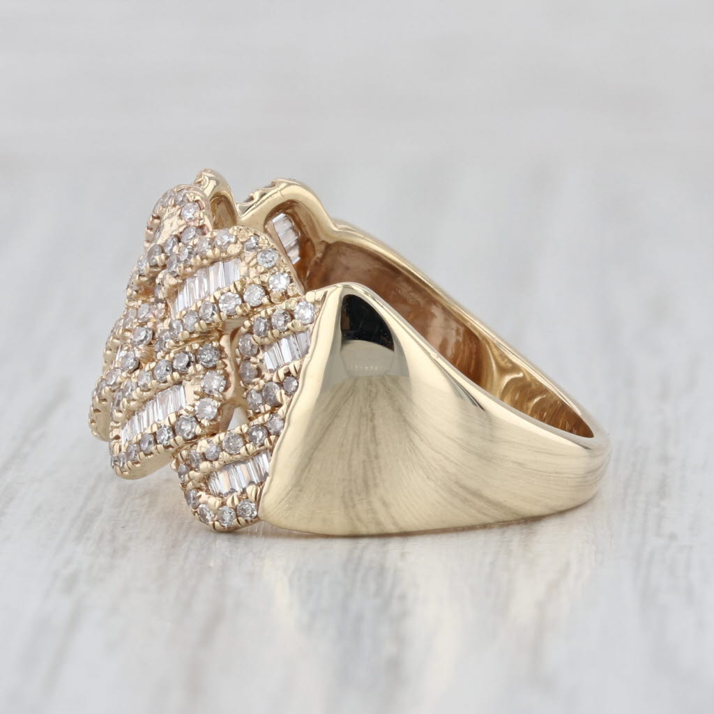 1.23ctw Diamond Crosshatch Woven Ring 10k Yellow Gold Size 10 Cocktail