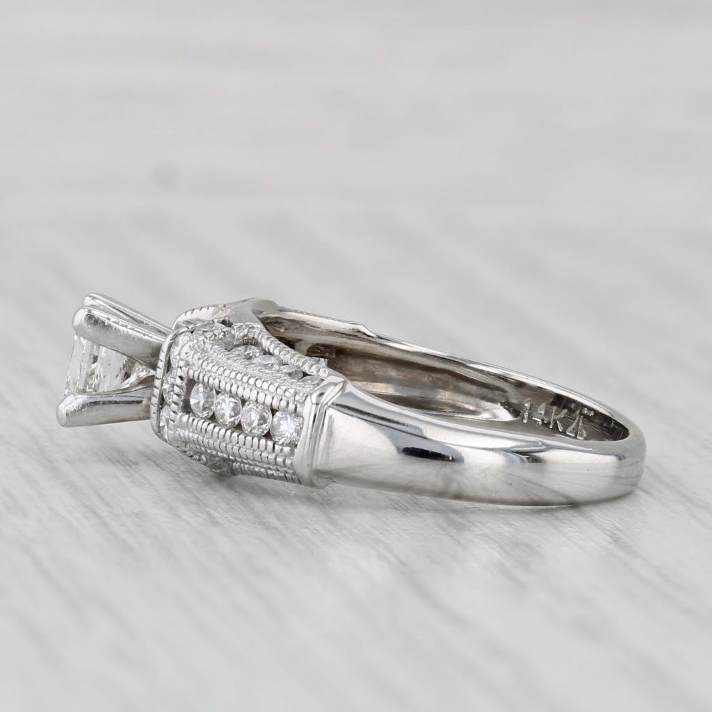 Light Gray 1.06ctw Princess Diamond Engagement Ring 14k White Gold Size 7