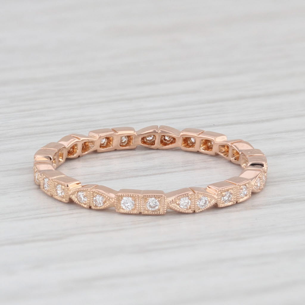 Light Gray New Diamond Eternity Band 18k Rose Gold Sz 6.5 Wedding Stackable Ring Beverley K
