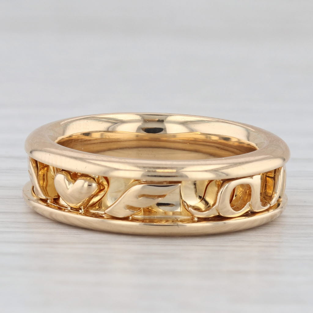 Light Gray Christian Dior Amour Moving Panel Griqi Ring 18k Yellow Gold Size 54 7 Band