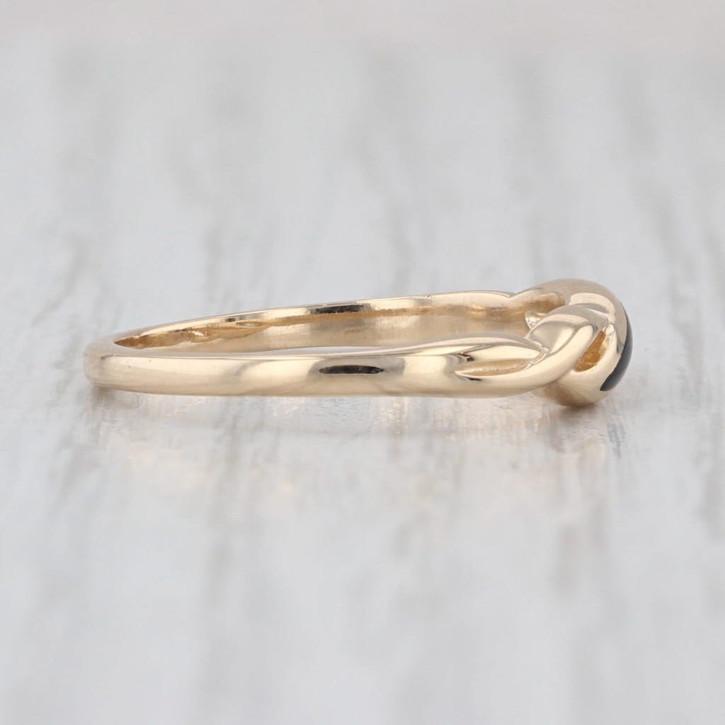 Kabana Onyx Woven Ring 14k Yellow Gold Stackable Band Size 6.5