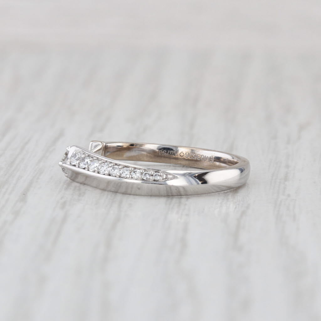New Forevermark Diamond Bypass Ring 18k White Gold Size 6.75 Adjustable