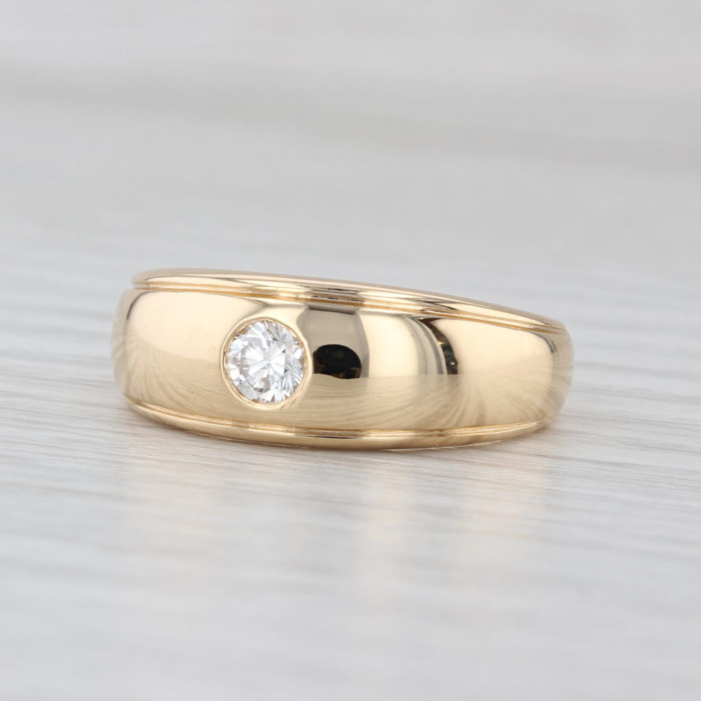 Jabel 0.25ct Diamond Solitaire Ring 18k Yellow Gold Size 8.75-9 Wedding Band