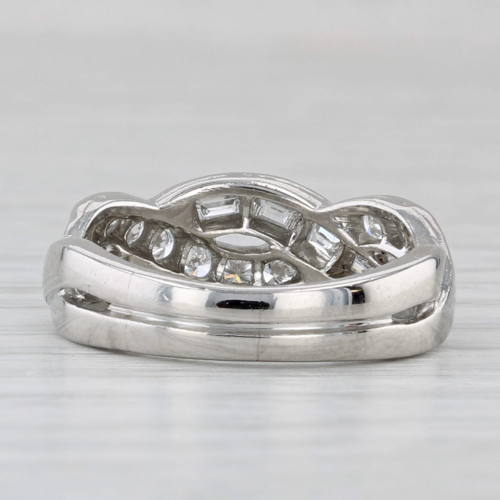 Light Gray Tiffany & Co 0.79ctw Woven Diamond Ring Platinum Sz 5.5 Wedding Anniversary Band
