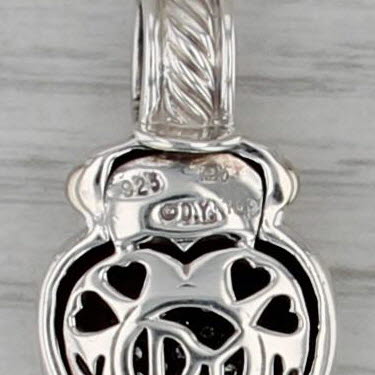 Yurman 0.23ctw Diamond Cluster Heart Pendant Sterling Silver 18k Gold Enhancer