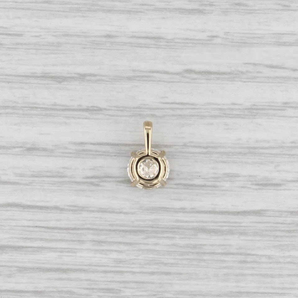 GIA 1.50ct Round Diamond Solitaire Pendant 14k Yellow Gold Small Drop