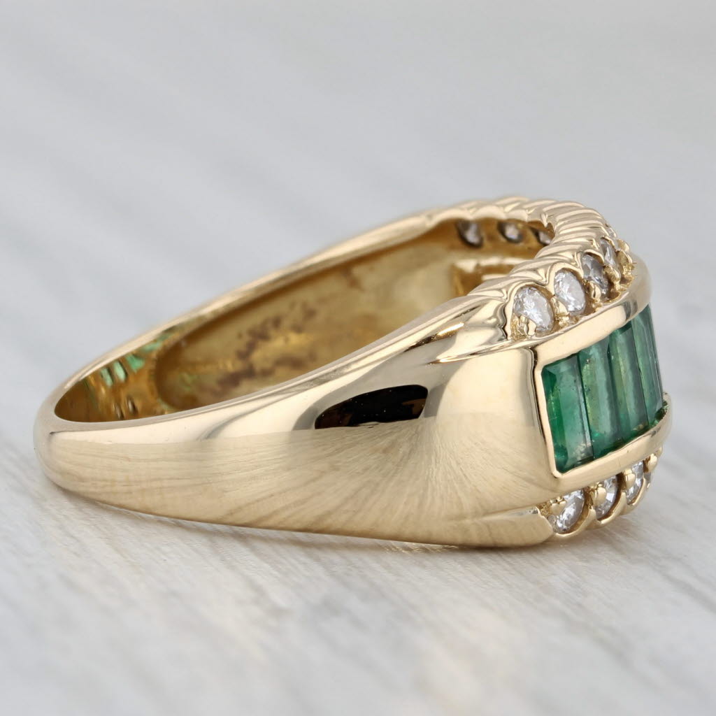 Gray 1.60ctw Emerald Diamond Ring 18k Yellow Gold Size 6.75