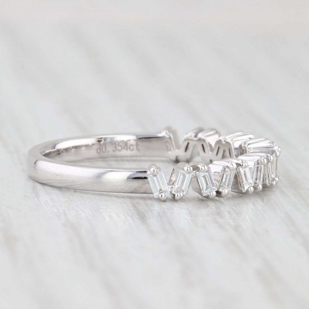 Light Gray New 0.35tw Diamond Wedding Band 14k White Gold Stackable Anniversary Ring 6.5