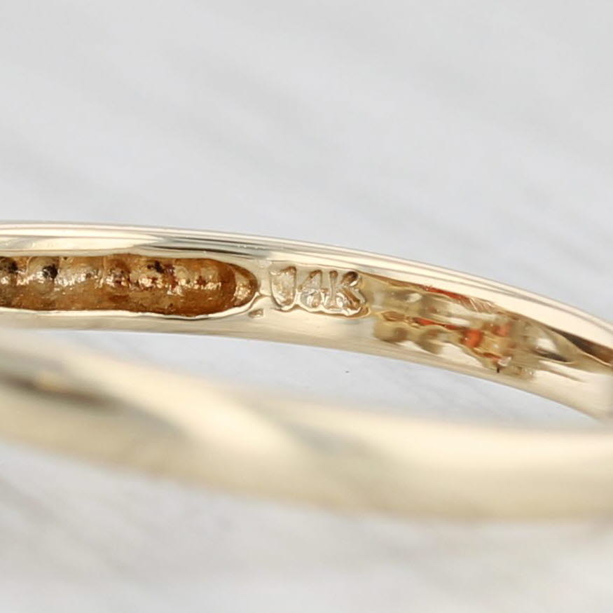 Light Gray 1.60ctw Pear Garnet Ring 14k Yellow Gold Size 8.25 Bypass