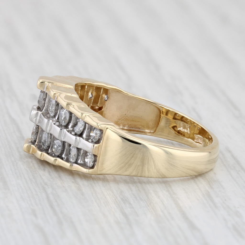 Light Gray 0.76ctw Tiered Diamond Ring 10k Yellow Gold Size 8.25