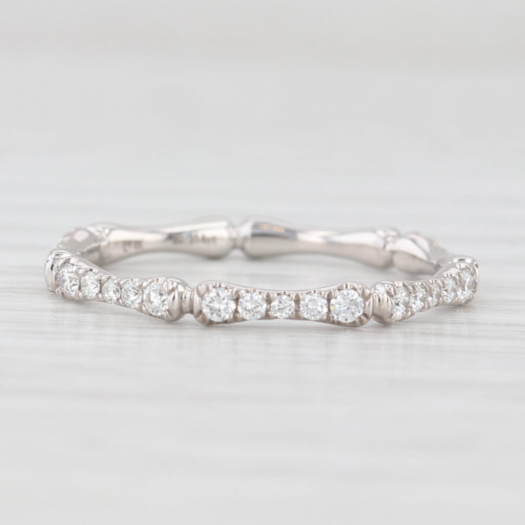 Light Gray New 0.31ctw Diamond Wedding Band 14k White Gold Stackable Anniversary Ring 6.5