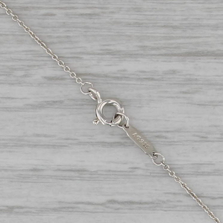 Tiffany & Co Open Heart Pendant Necklace Sterling Silver Cable Chain 15.75"