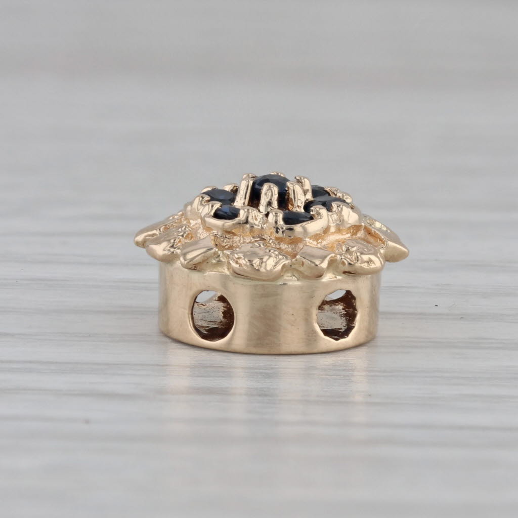 Gray Vintage 0.60ctw Blue Sapphire Slide Bracelet Charm 14k Gold Richard Glatter