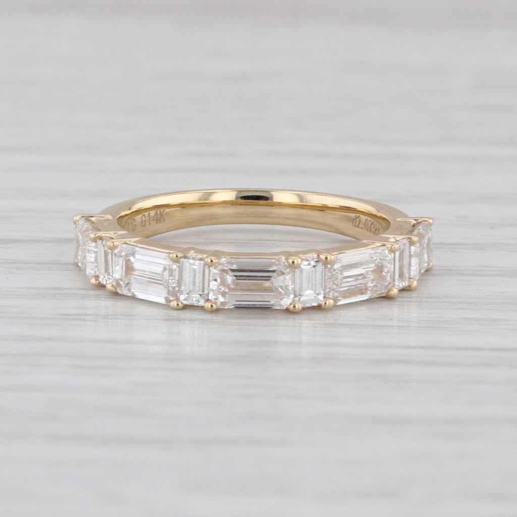 New 2.07ctw Lab Grown Diamond Wedding Band 14k Gold Size 6 Stackable Ring