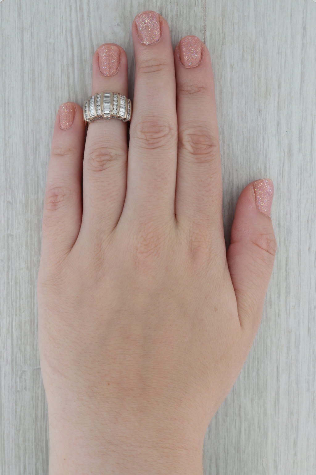 Dark Gray 1.34ctw Baguette Diamond Ring 18k Yellow Gold Size 5.25-5.5