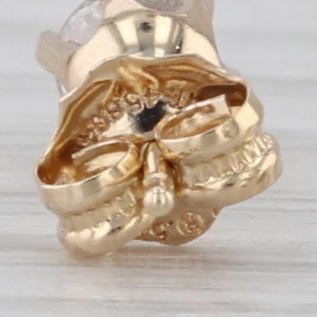 0.38ctw Round Diamond Stud Earrings 14k Yellow Gold Solitaire Studs