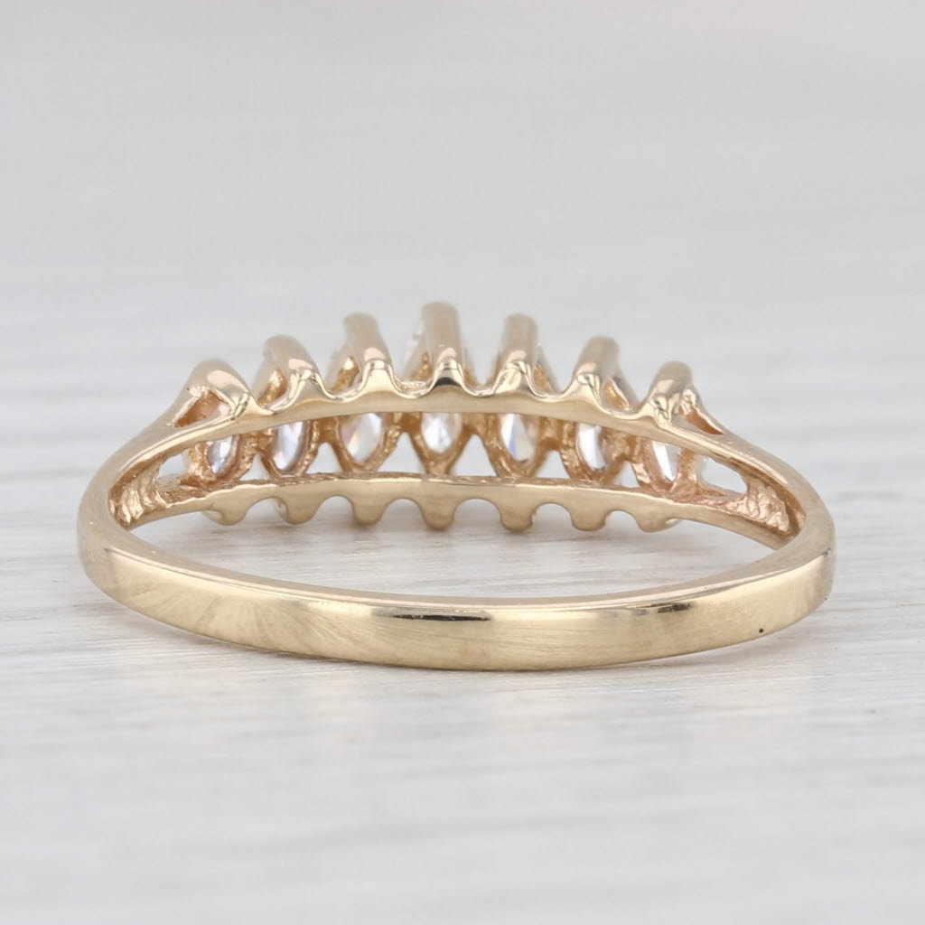 Light Gray 0.49ctw Diamond Rooftop Tiered Pyramid Ring 14k Yellow Gold Stackable Size 8.75