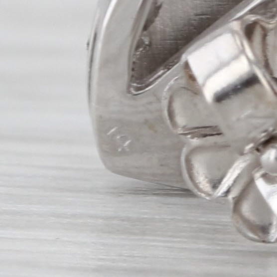 0.10ctw Diamond Cluster Single Stud Heart Earring 14k White Gold