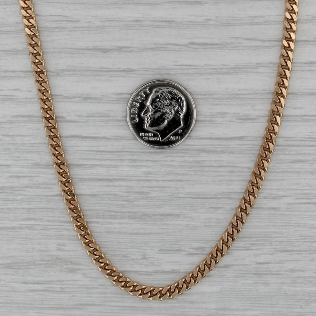 24.25" Curb Chain Necklace 18k Yellow Gold 3.5mm