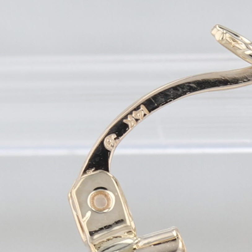 Heart Hoop Earrings 14k Yellow Gold Snap Top Hoops 38.2 x 3mm
