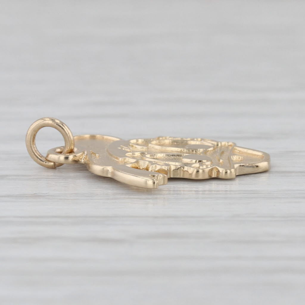 Disney Donald Duck Pendant 14k Yellow Gold Cartoon Souvenir Charm