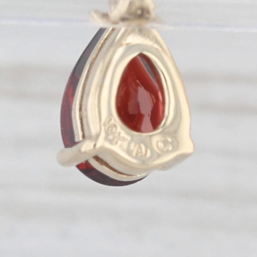 Light Gray 3.30ctw Garnet Diamond Teardrop Earrings 10k Yellow Gold Small Stud Drops