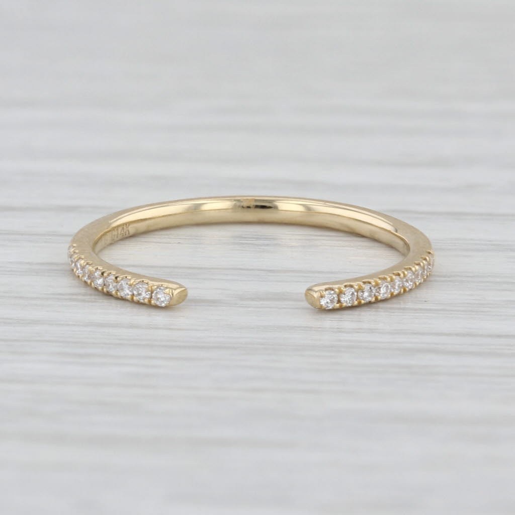 New 0.09ctw Lab Grown Diamond Wedding Band 14k Gold Adjustable Stackable Ring