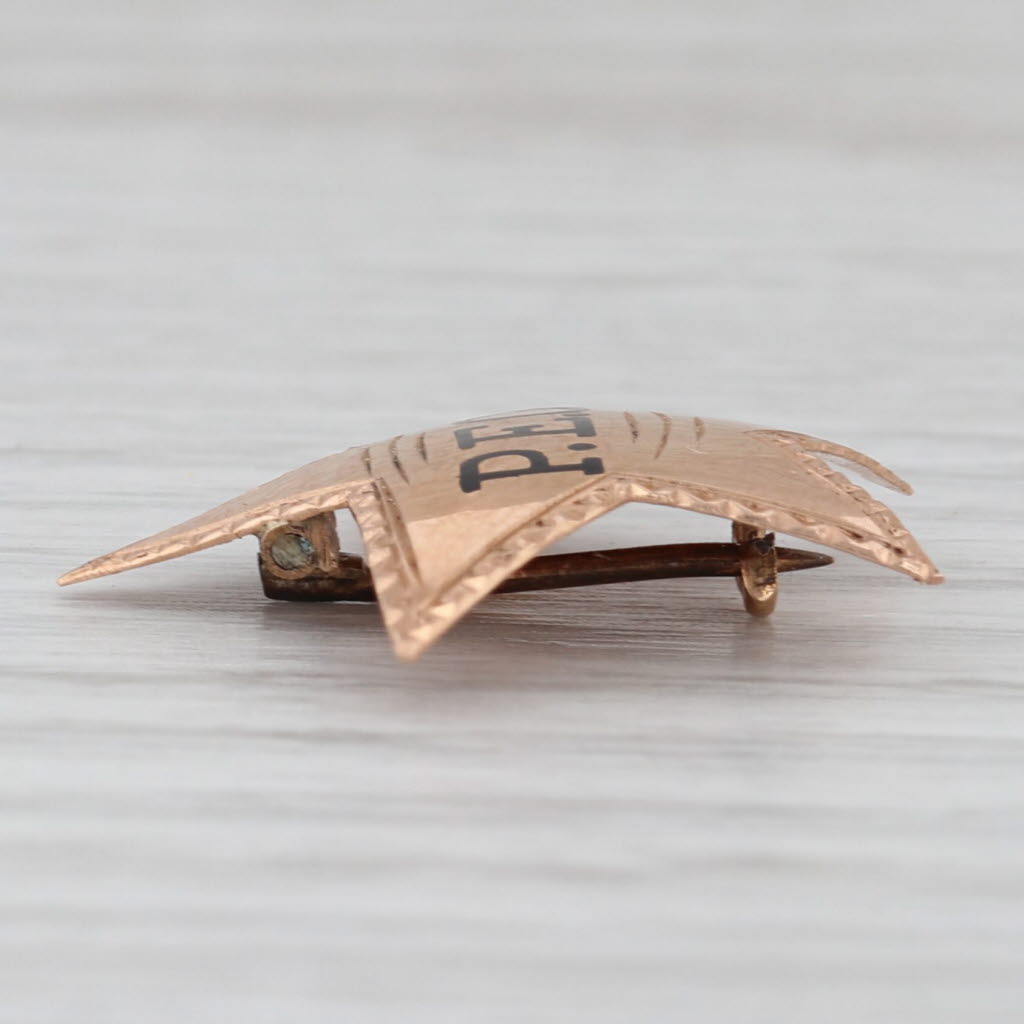 Antique PEO Sorority Star Badge 13k-14k Gold Vintage Nonprofit Society Pin