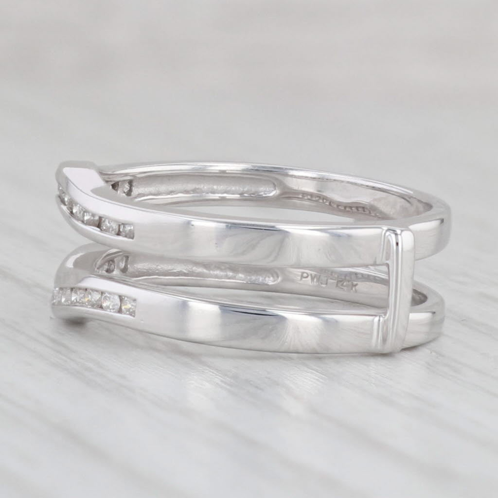 Light Gray 0.24ctw Diamond Ring Jacket Guard 14k White Gold Size 7 Wedding Band