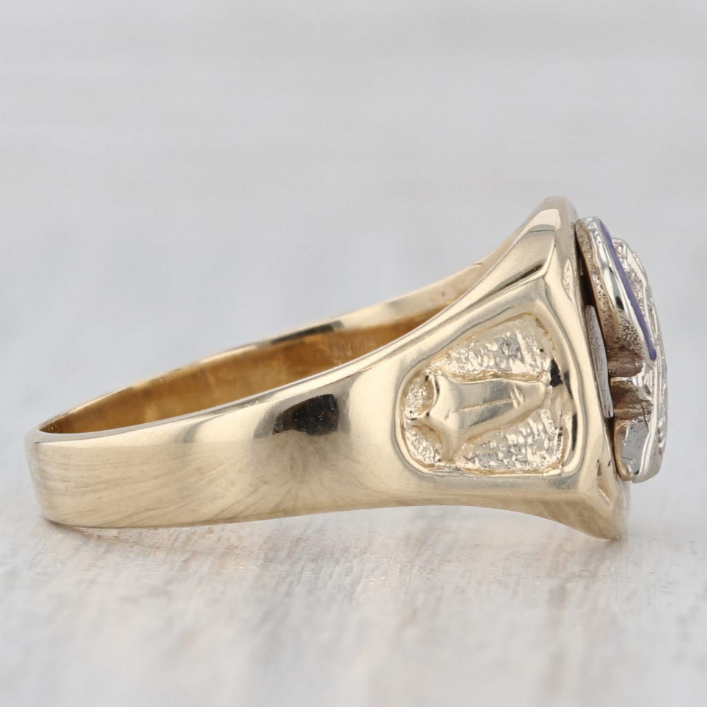 Gray Vintage Masonic Blue Lodge Ring 10k Gold Signet Size 11.25 Men's Signet
