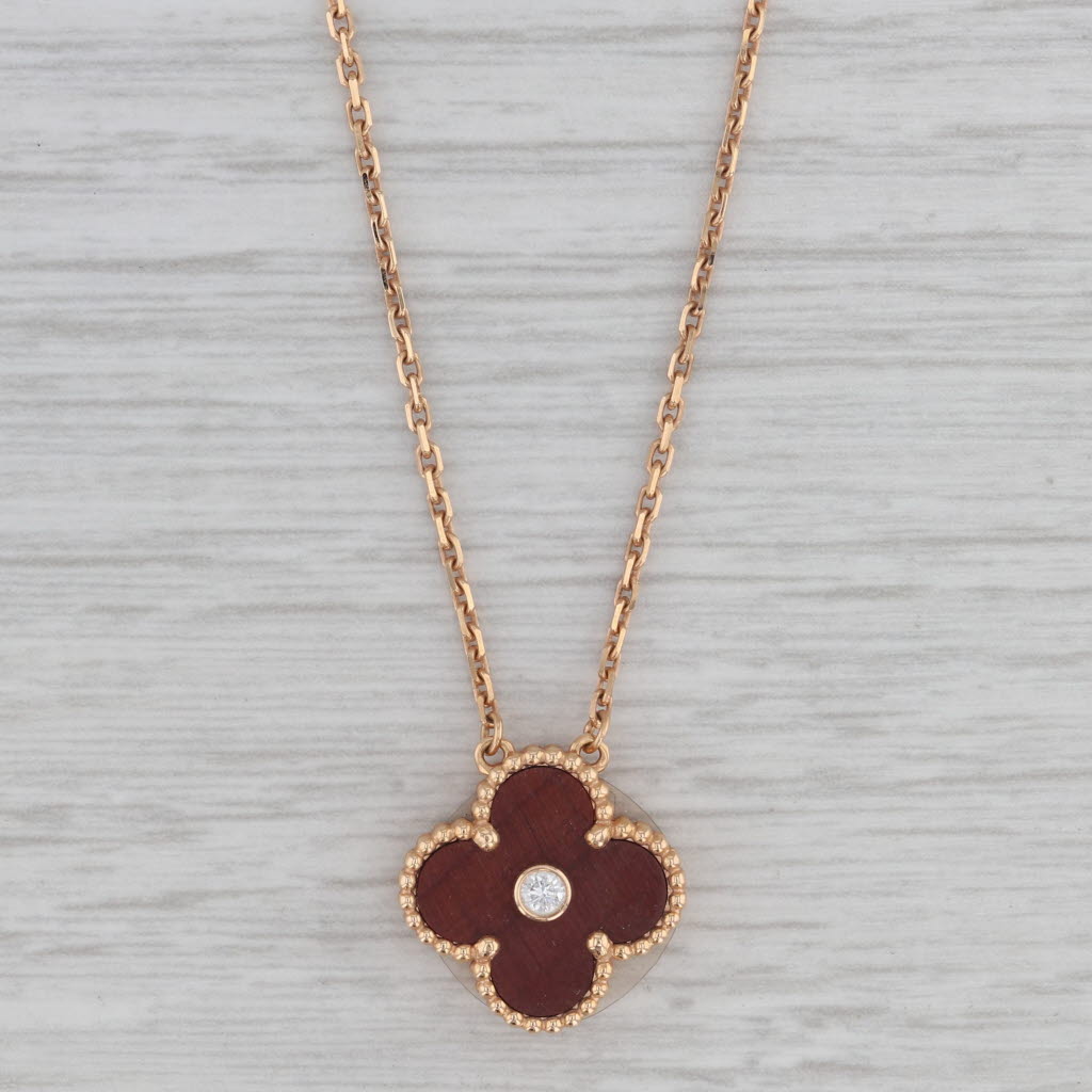 Gray Van Cleef Arpels Holiday Bullseye Clover Alhambra Necklace Case 18k Gold VCA