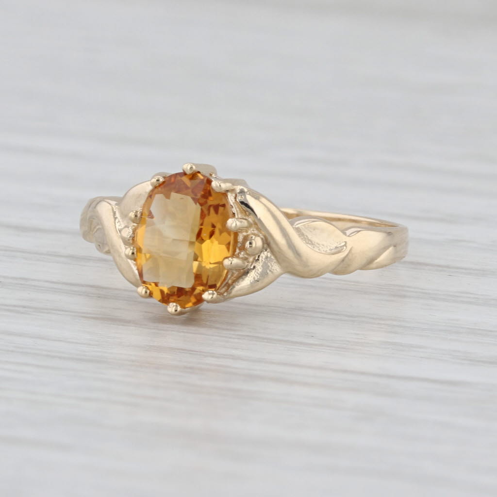 1ct Oval Citrine Solitaire Ring 9k Yellow Gold Size 8