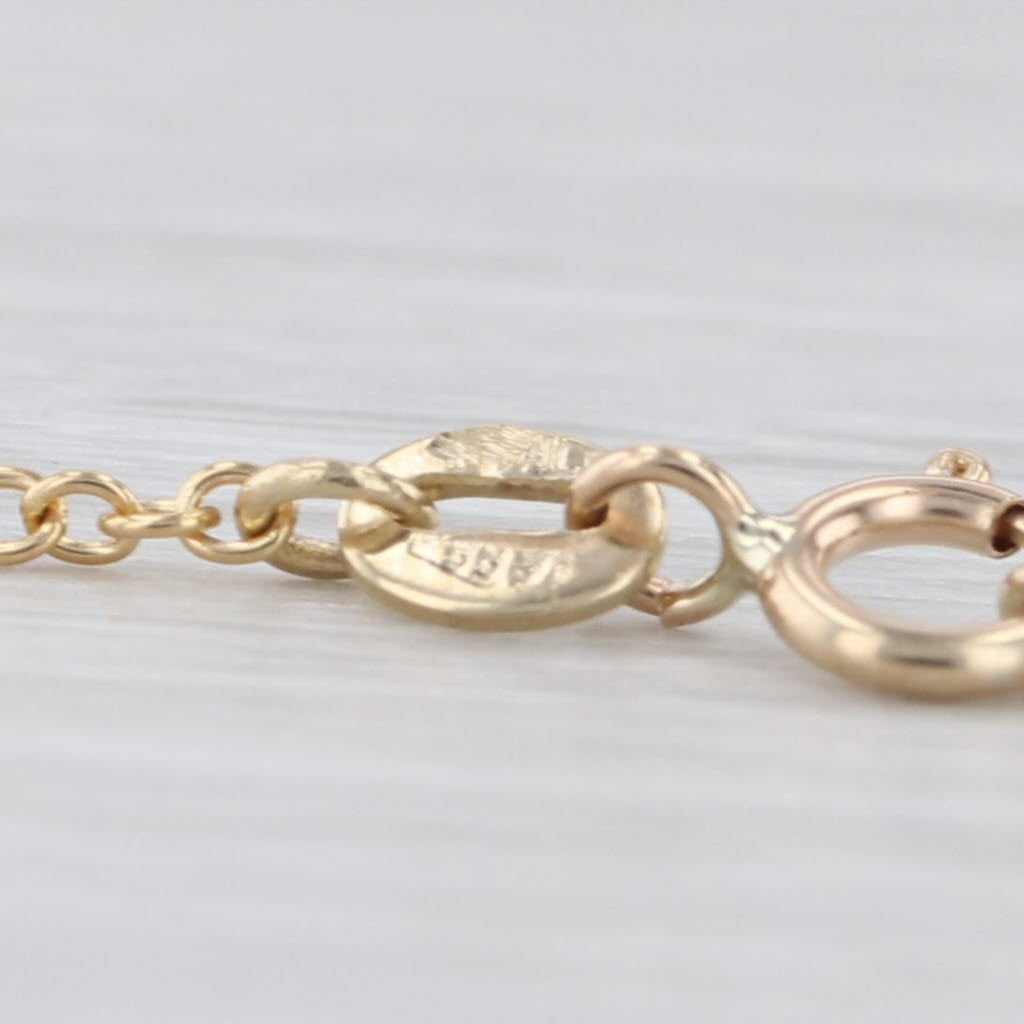 Cable Chain Necklace 14k Yellow Gold 18" 0.7mm