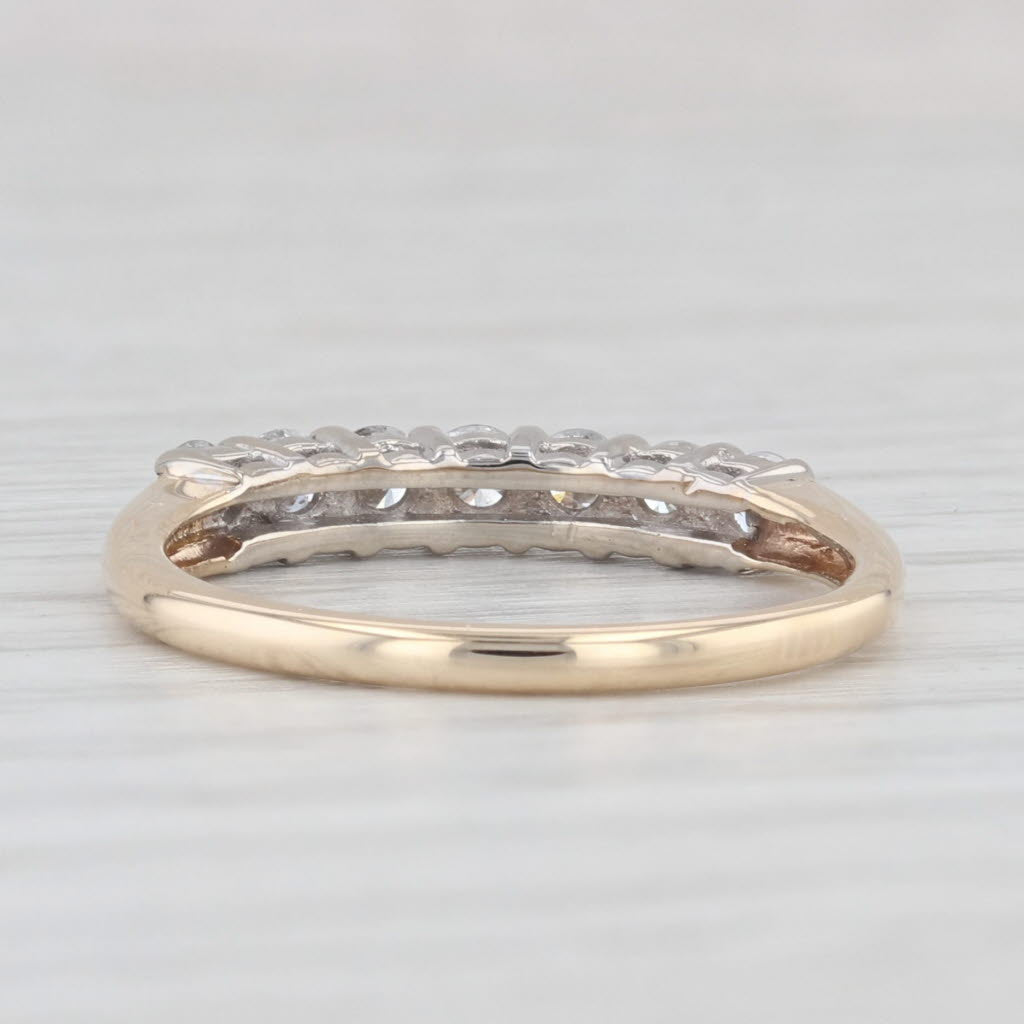 Light Gray Vintage 0.45ctw Diamond Wedding Band Stackable Anniversary Ring 14k Yellow Gold