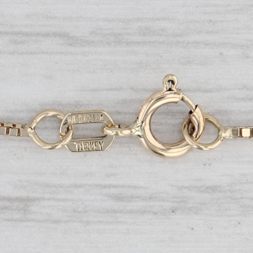 Light Gray 18" 0.8mm Box Chain Necklace 14k Yellow Gold