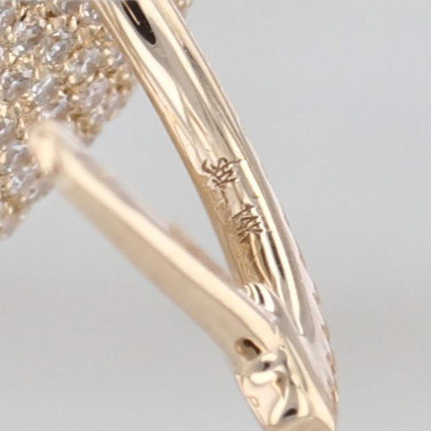 0.70ctw Pave Diamond Heart Dangle Earrings 14k Yellow Gold Drops