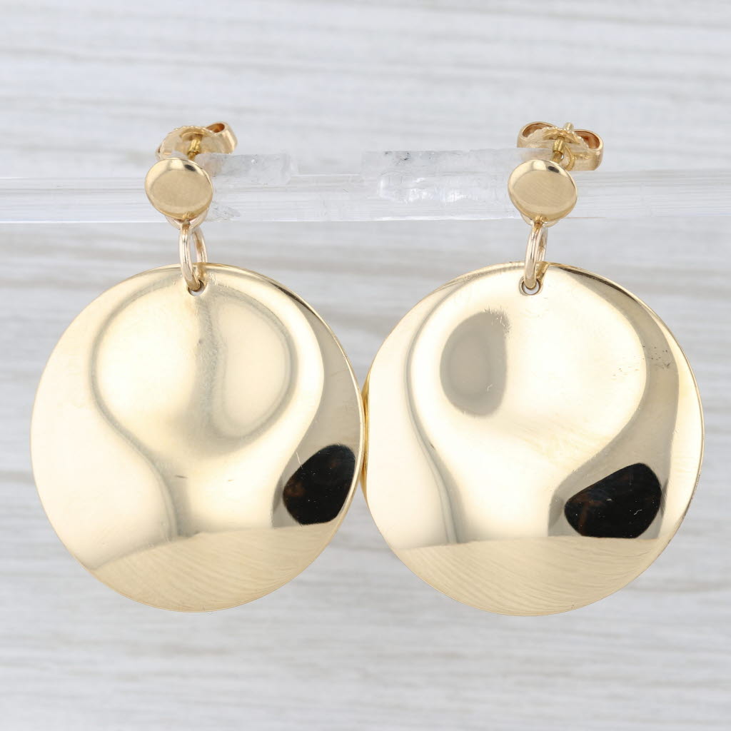 Light Gray Tiffany & Co Elsa Peretti Large Circle Dangle Earrings 18k Yellow Gold Drops