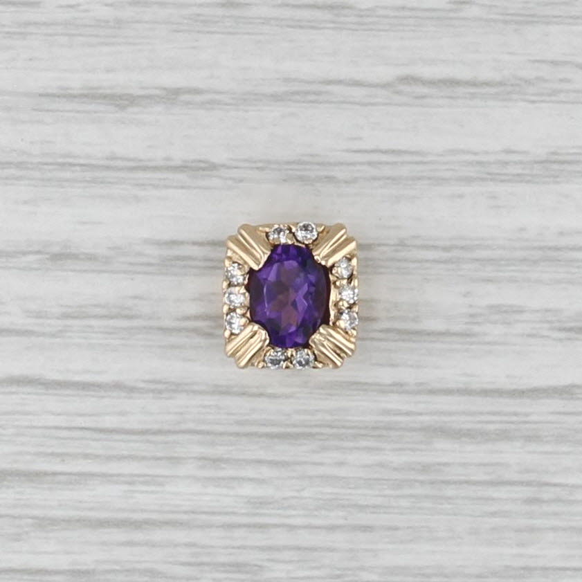 1.20ctw Amethyst Diamond Slide Bracelet Charm 14k Gold Richard Klein Vintage